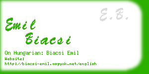 emil biacsi business card